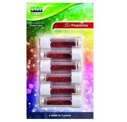 Porporina glitter - 2gr - rosso - Lebez - conf. 6 tubi