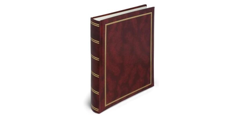 ALBUM FOTO IN CARTONCINO CON COPERTINA IN VINYL - 30 FOGLI - 25X30CM - ROSSO