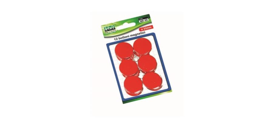 CF12 BOTTONI MAGN.ROSSO 30 MM BLIST