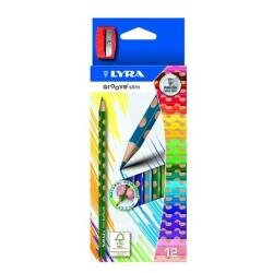 En_lapices de colores lyra groove slim triangular minas de 3,3 mm caja de 12 colores + sacapuntas