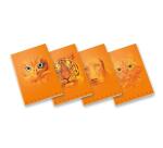 CF10 QUADERNO MONOCROMO ORANGE A4 100GR RIGATURA 5M FF. 38+R COVER PLASTIFICA OPACA+SERIGRAFIA LUCIDA SPESSORATA FANTASIE ASSORTITE