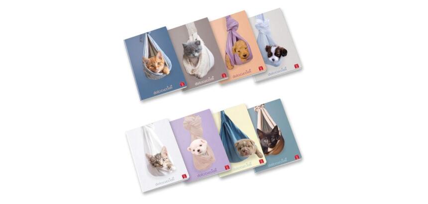 CF10 QUADERNI DOLCI CUCCIOLI A4 80GR RIGATURA 1 RIGO FF. 20+R 8 FANTASIE ASSORTITE