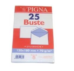 Busta Busta Silver Matic FSC - senza finestra - gommata - 12 x 18 cm - 80 gr -  bianco - Pigna Envelopes - conf. 25 pezzi