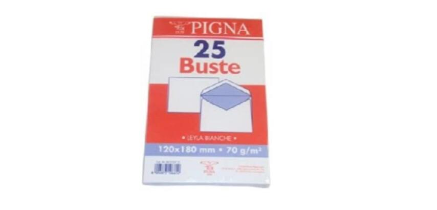 Busta Busta Silver Matic FSC - senza finestra - gommata - 12 x 18 cm - 80 gr -  bianco - Pigna Envelopes - conf. 25 pezzi