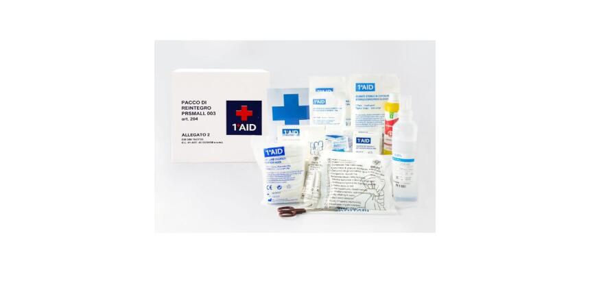 Pacco reintegro per cassette pronto soccorso allegato 2 DM 388 del 15.7.2003 e D.L. 81 del 09/04/08 art.45