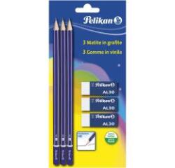 Blister 3Matite legno HB   3Gomme AL30