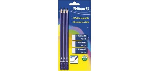 Blister 3Matite legno HB   3Gomme AL30