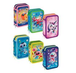 ASTUCCIO 3 ZIP EMOJI PELIKAN 18 MATITE COLORATE+18 PENNARELLI IN DISPLAY