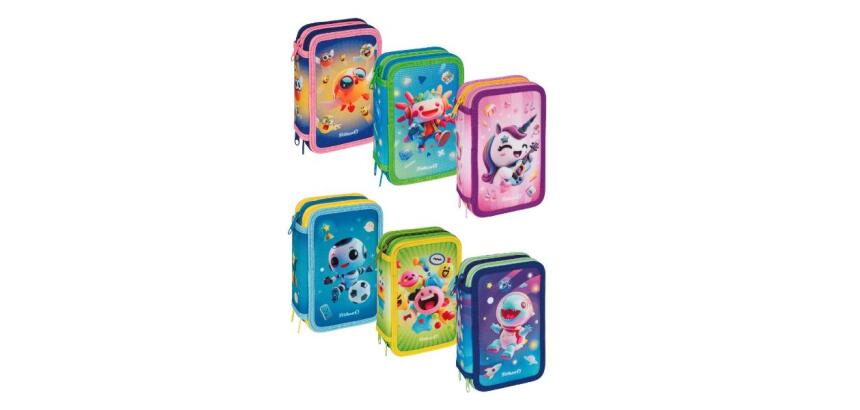 ASTUCCIO 3 ZIP EMOJI PELIKAN 18 MATITE COLORATE+18 PENNARELLI IN DISPLAY