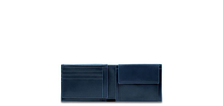 Piquadro PU1392B2R/BLU wallet/card case/travel document holder Blue Leather, Polyester