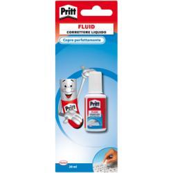 Correttore liquido Pritt Fluid  liquido molto coprente  rapido essiccamento  pennellino incorporato nella capsula  contenuto 20ml (conf.10)