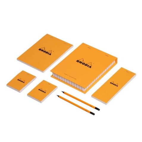 RHODIA ESSENTIAL BOX CONFEZIONE REGALO 4 BLOCCHI QUADRETTI 5 MM + 2   MATITE