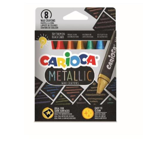 CARIOCA PASTELLI A CERA JUMBO METALLIC SCATOLA 8Pz.