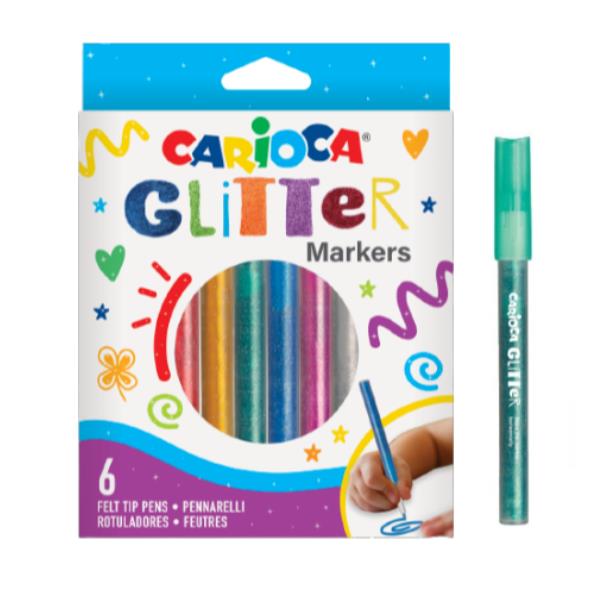 CF6 CARIOCA MARCATORI GLITTER BL. 6PZ. su