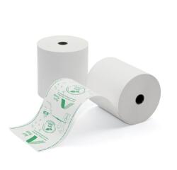 Rotolo per registratori di cassa - carta termica BPA free - 79 mm x 80 mt - 55 gr/m2 - diametro esterno 77 mm - anima 12 mm - Rotolificio Pugliese - blister 10 pezzi