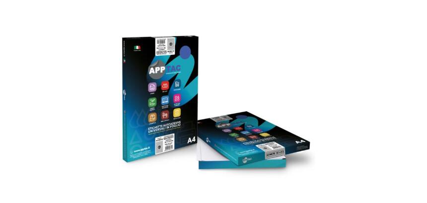 APPTAC Etichette Adesive Bianche Permanenti CON MARGINE 105x72, 100 Fogli