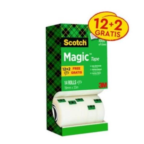 MUTI PACK 14 ROTOLI SFUSI DI NASTRO ADESIVO INVISIBILE PERMANENTE     (2 ROTO SONO IN SCONTO MERCE)