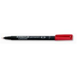 Penna Lumocolor Permanent rossa 0.6 mm fine  adatta a qualsiasi superficie dry safe inchiostro permanente  (conf.10)
