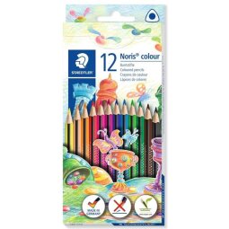 En_lapices de colores staedtler noris colour slim triangular caja de 12 colores surtidos