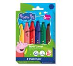 6 pennarelli esagonali extra jumbo Peppa Pig in colori assortiti  tratto largo