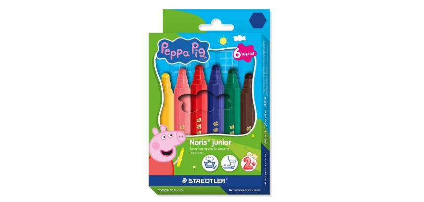 6 pennarelli esagonali extra jumbo Peppa Pig in colori assortiti  tratto largo
