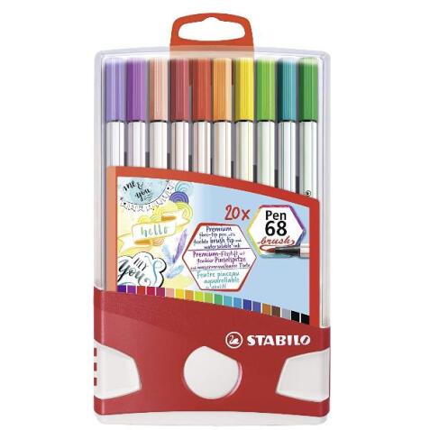 CF20 STABILO PEN68 BRUSH ASSORTITI COLOR PARADE SENZA NEON