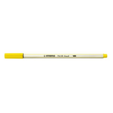 STABILO Penna Fibra 68 brush giallo limone