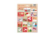 Foglio 18 segnapacchi adesivi - con stampa in oro - motivi natale - Rex Sadoch