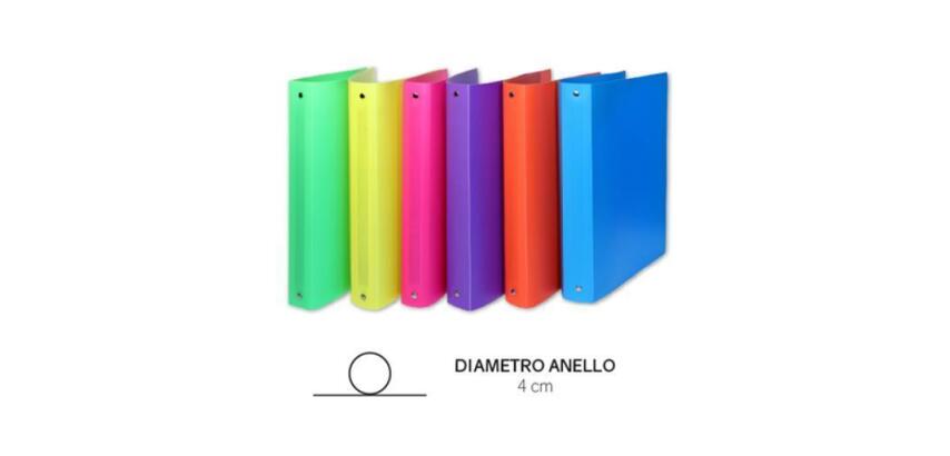 RACC.4ANELLI IN PP DIA.4CM COL.FLUO
