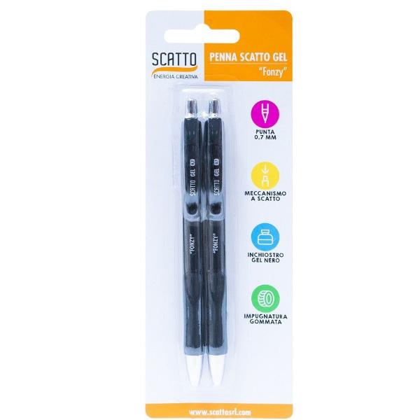 CF2PZ PENNA A SCATTO GEL 0 7MM NERO su