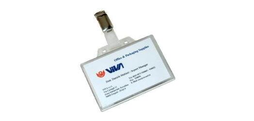 BUSTA PORTANOME MM 95 X 60  IN PVC TRASPARENTE SENZA AGGANCIO         CONFEZIONE SCATOLA DA 100 PORTANOME