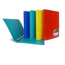 CF 12 RACCOGLITORI PP A4 4 ANELLI TONDI DA 16MM COLORI ASSORTITI      BLU  ROSSO  VERDE  GIALLO