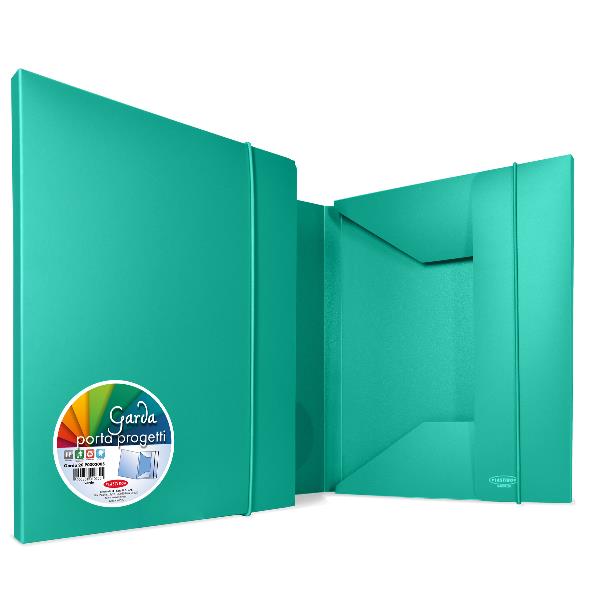 CARTELLINA IN PLASTICA CON ELASTICO FELLOWES PROGETTO 3 U140 VERDE  C/ELASTICO 24X35 DORSO 3 U140-VE