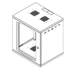 Fornitura in opera Armadio rack 19  da 20U  profondo 600mm  di larghezza 800mm - Nero