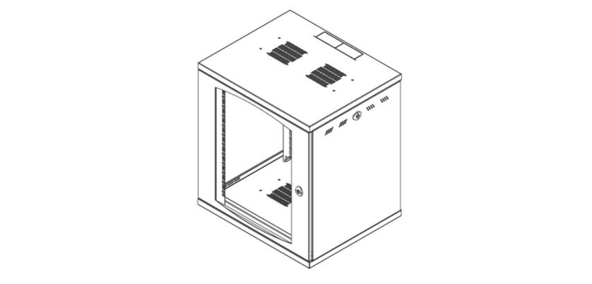 Fornitura in opera Armadio rack 19  da 20U  profondo 600mm  di larghezza 800mm - Nero
