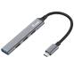 EQUIP - HUB 4-PORTE USB-C (1x USB 3.2 Gen 1 + 3x USB 2.0), Alluminio