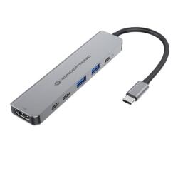 Conceptronic DONN33G 6-in-1 USB 3.2 Gen 1 Docking Station, HDMI, USB-A 5Gbps x 2, USB-C 5Gbps x 2, 100W USB PD