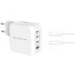 CARICATORE PD USB 4-PORTE 100W GaN con cavo di ricarica USB-C, (3x USB-C, 1x USB-A, QC 3.0, PPS) - BIANCO