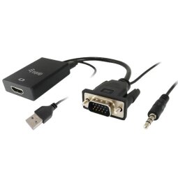 EQUIP - ADATTATORE da VGA (HD15) a HDMI M/F con Audio