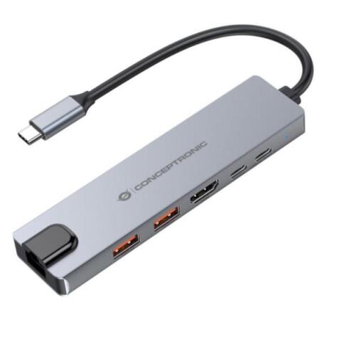 DOCKING STATION 6-in-1 USB 3.2 Gen 2, HDMI 4K60Hz, USB-A 10Gbps x 2, USB-C 10Gbps, GbE LAN, 140W USB PD 3.1