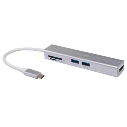 USB-C 5 in 1 Multifunctional Adapter -- 1x HDMI 1.4v  2x USB3.0 AF  1x U3 SD Card  1x U3 TF Card port  Aluminium casing for heat d