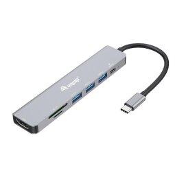 EQUIP - ADATTATORE USB-C 7 in 1, HDMI 4K/60Hz, 3x USB 3.2 GEN.1, SD/TF, USB PD 100W