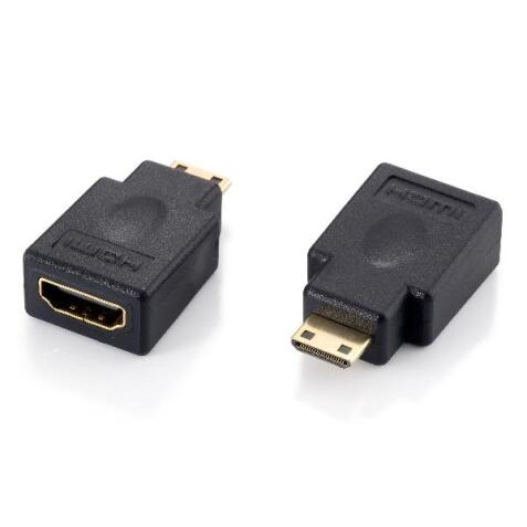 miniHDMI (Type C) > HDMI (Type A) Adapter  M/F  black  gold plated plugs  equip