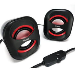 USB STEREO 2.0 SPEAKER -- 6W PEAK POWER (3 WATT RMS)  3.5MM JACK      SUITABLE FOR PC  NB  VOLUME CONTRO AT THE FRONT - BLACK/WHITE