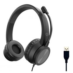 STEREO USB HEADSET  NOISE REDUCTION MICROPHONE -- REMOTE CONTROL WITH VOLUME AND MUTE BUTTON  2M CABLE WITH USB PLUG