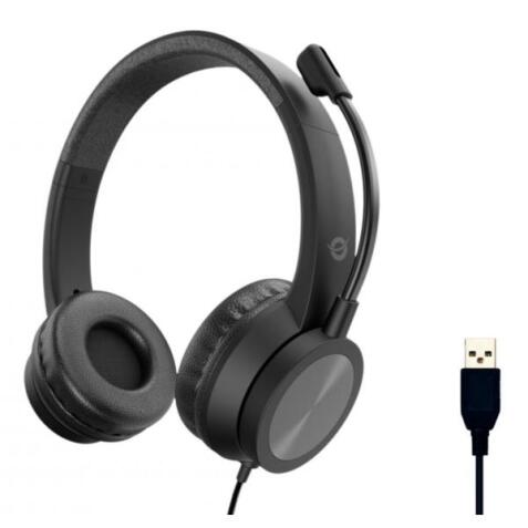 STEREO USB HEADSET  NOISE REDUCTION MICROPHONE -- REMOTE CONTROL WITH VOLUME AND MUTE BUTTON  2M CABLE WITH USB PLUG