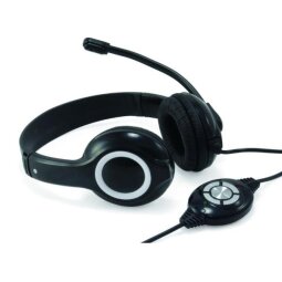 USB COMFORTABLE STEREO HEADSET. FLEXIBLE MICROPHONE  REMOTE CONTROL   WITH MUTE BUTTON  2M CABLES  VOIP  COLOR BLACK