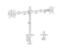 Soporte de escritorio articulado para dos monitores de 17"-32", blanco