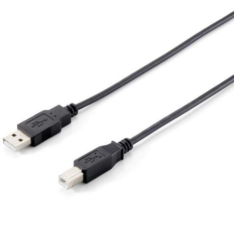 EQUIP - CAVO USB 2.0 da Tipo A a Tipo B, M/M, Nero, 5.0m