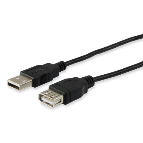 EQUIP - CAVO PROLUNGA USB-A 2.0 M/F, Nero, 3.0m